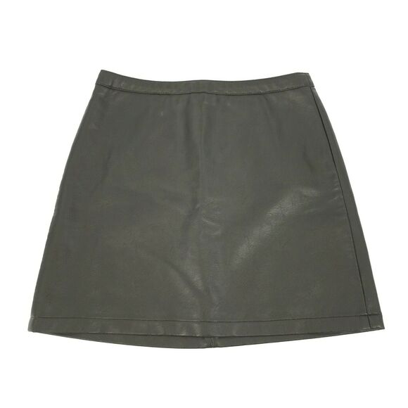 Wishlist Apparel Olive Green Faux Leather Pleather Mini Skirt Medium Womens M - Picture 1 of 4